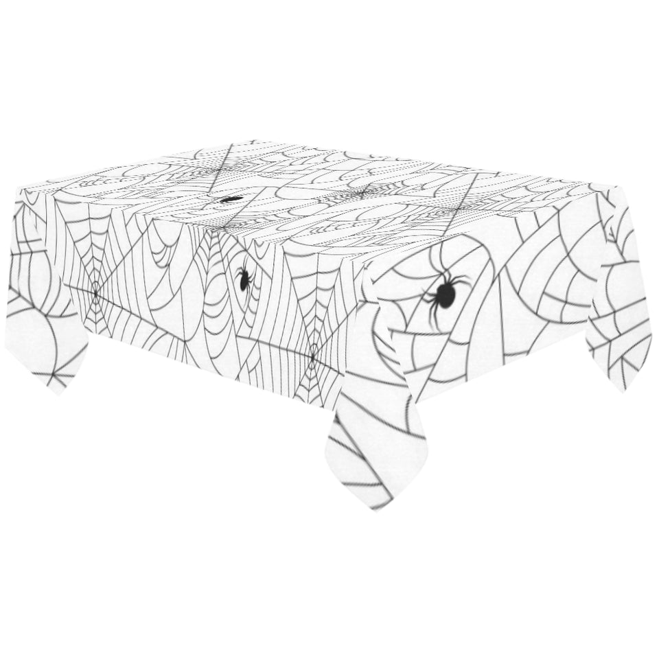 Spider web cobweb pattern white background Tablecloth