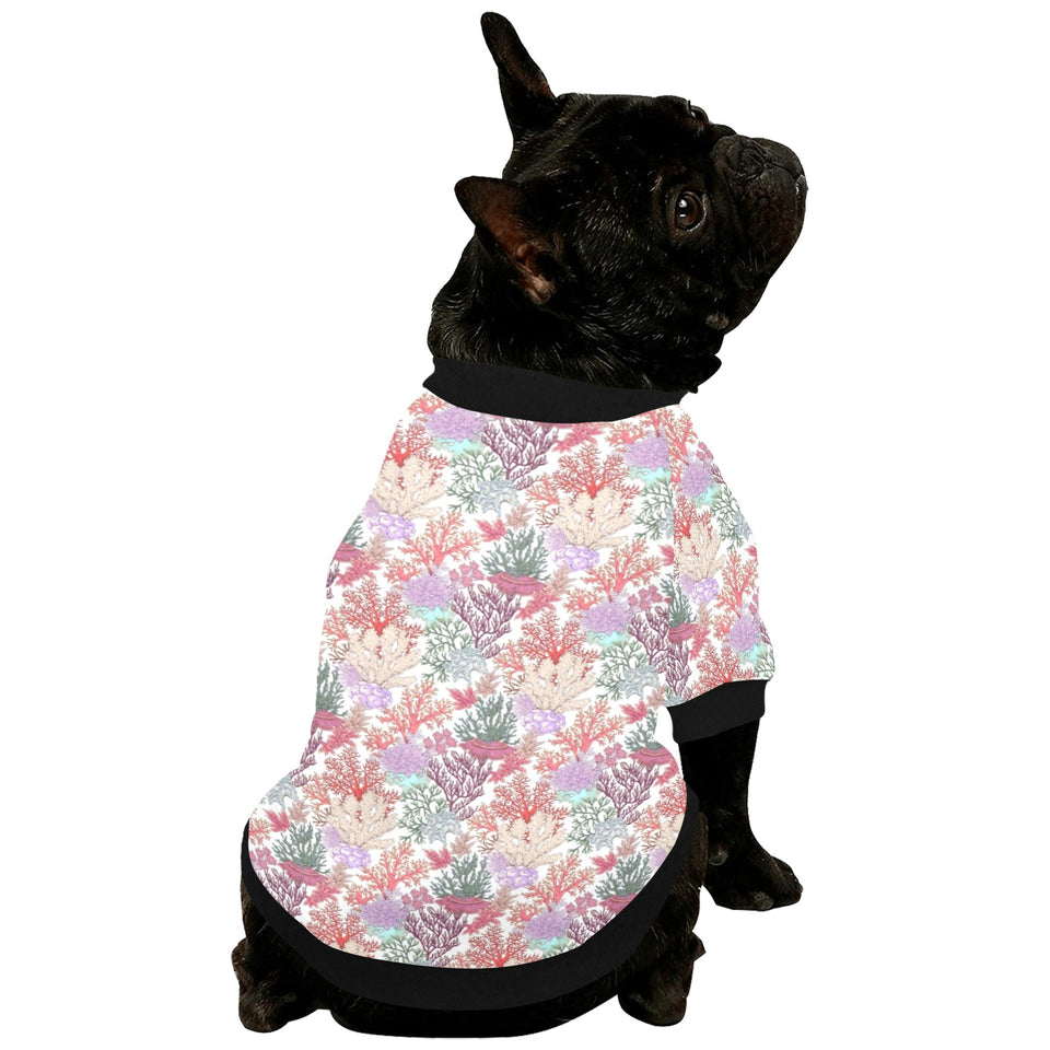 Coral Reef Pattern Print Design 03 All Over Print Pet Dog Round Neck Fuzzy Shirt