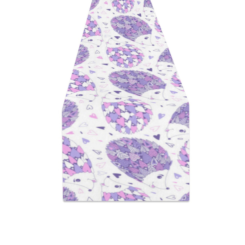 Hedgehog Pattern Print Design 05 Table Runner