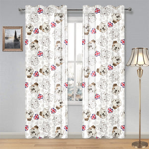 English Bulldog Pattern Print Design 01 Gauze Curtain