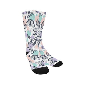 Butterfly pattern Crew Socks