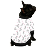 Watercolor cute rabbit pattern All Over Print Pet Dog Round Neck Fuzzy Shirt