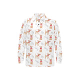 Chihuahua bone paw pattern Men's Long Sleeve Polo Shirt