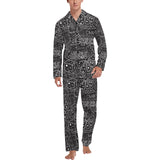 Handwritten cheese pattern Men's Long Pajama Set