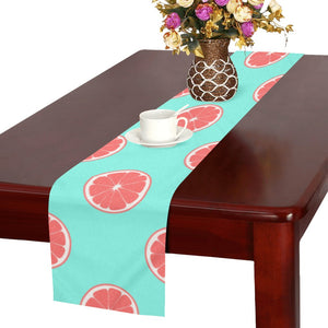 Grapefruit green background Table Runner