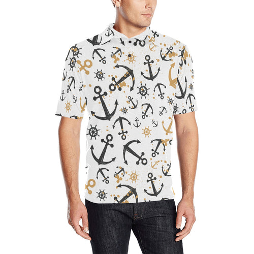 Anchors Rudders pattern Men's All Over Print Polo Shirt