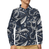 Piano Pattern Print Design 02 Men's Long Sleeve Polo Shirt