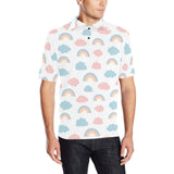 Cute rainbow clound pattern Men's All Over Print Polo Shirt