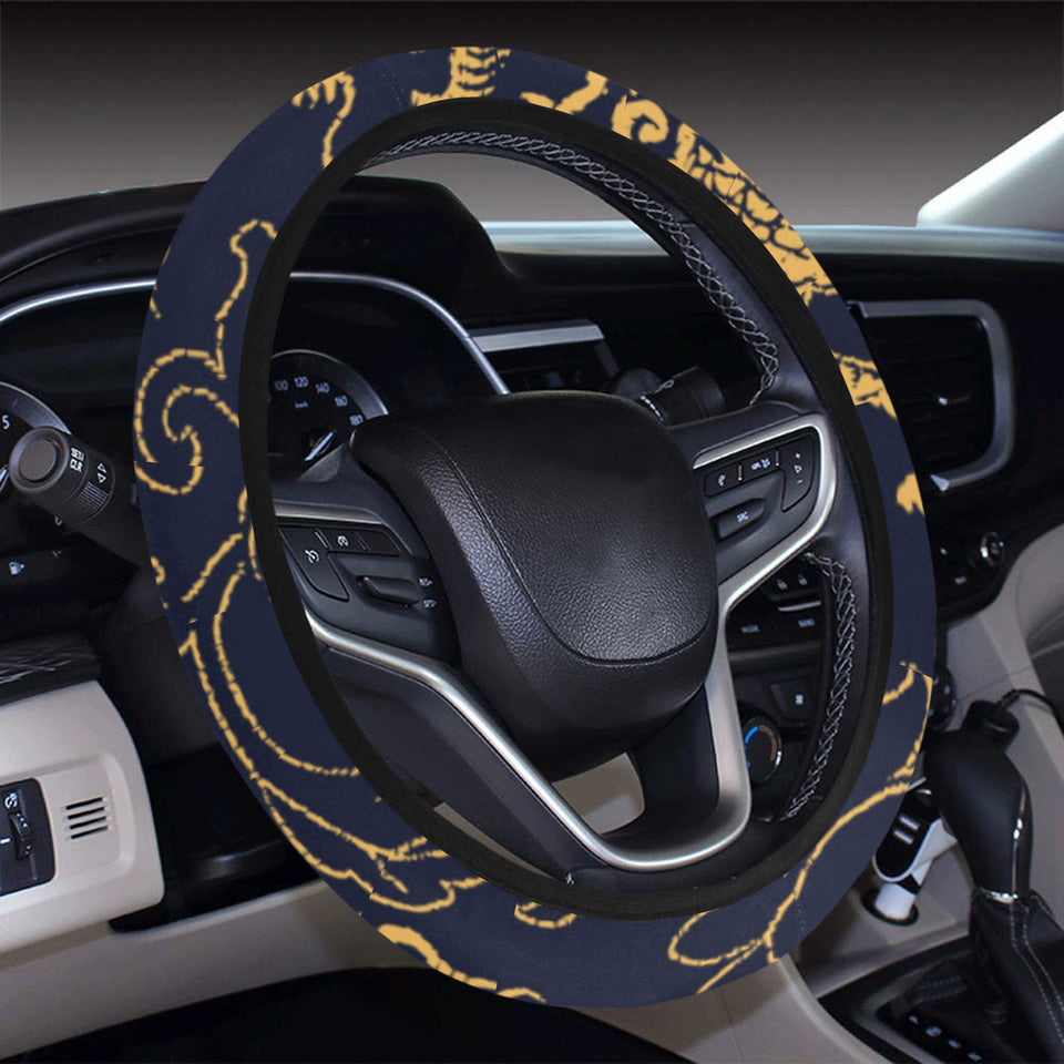 Gold dragon pattern Car Steering Wheel Cover