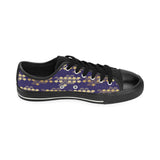 Beautiful japanese fan pattern Men's Low Top Canvas Shoes Black