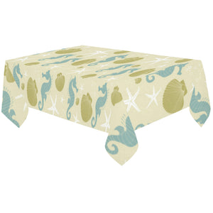 Seahorse shell starfish pattern background Tablecloth