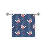 Cute sea lion seal christmas hat candy cane heart Bath Towel