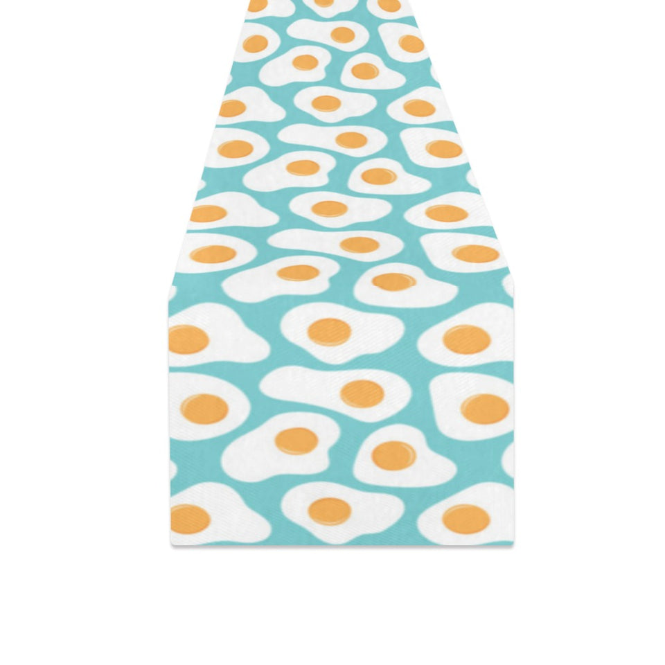 Fried Eggs Pattern Print Design 04 Table Runner