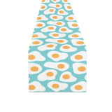 Fried Eggs Pattern Print Design 04 Table Runner