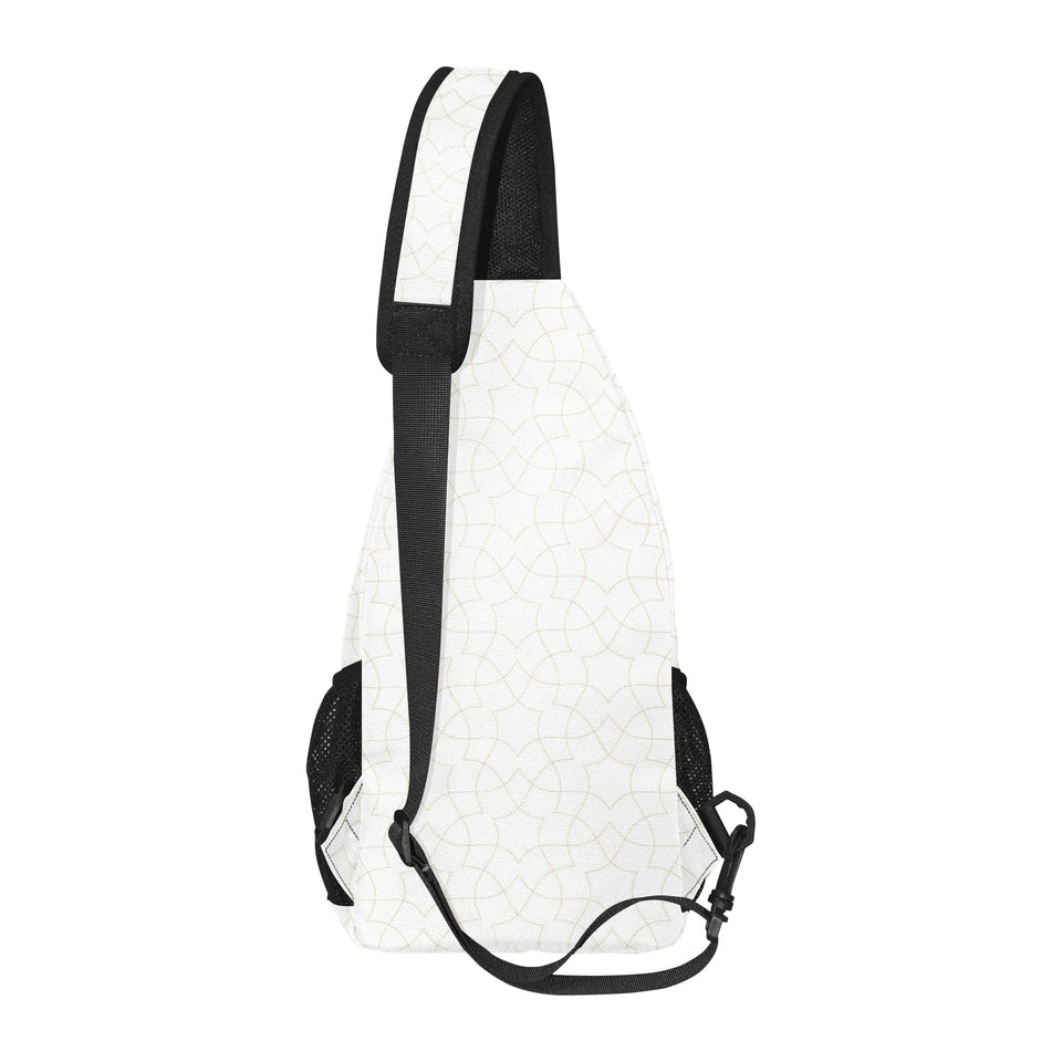arabic white pattern All Over Print Chest Bag