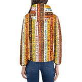 Egypt Hieroglyphics Pattern Print Design 01 Women's Padded Hooded Jacket