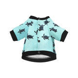 Sea turtle with blue ocean backgroud All Over Print Pet Dog Round Neck Fuzzy Shirt