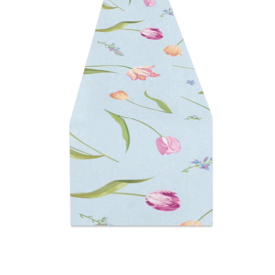 Watercolor Tulips pattern Table Runner