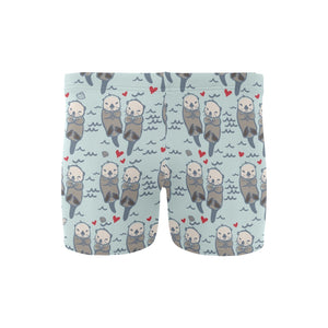 Lovely Sea Otter Pattern Men's Swimming Trunks