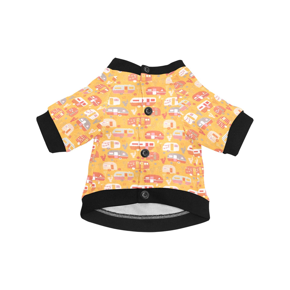 Camper Van Pattern Print Design 04 All Over Print Pet Dog Round Neck Fuzzy Shirt