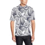 Guava tropical hand drawn pattern Men's All Over Print Polo Shirt