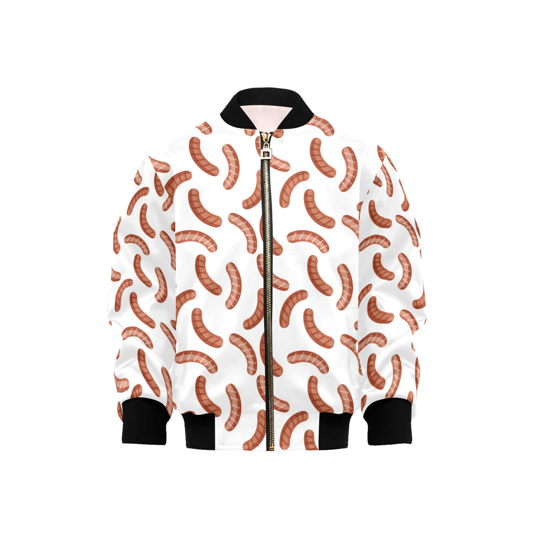 Sausage Pattern Print Design 04 Kids' Boys' Girls' Bomber Jacket