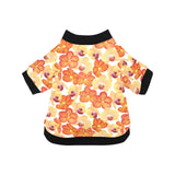 Orange yellow orchid flower pattern background All Over Print Pet Dog Round Neck Fuzzy Shirt