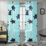 Sea turtle with blue ocean backgroud Gauze Curtain