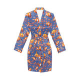 Clown Fish Pattern Print Design 04 Women's Long Sleeve Belted Night Robe