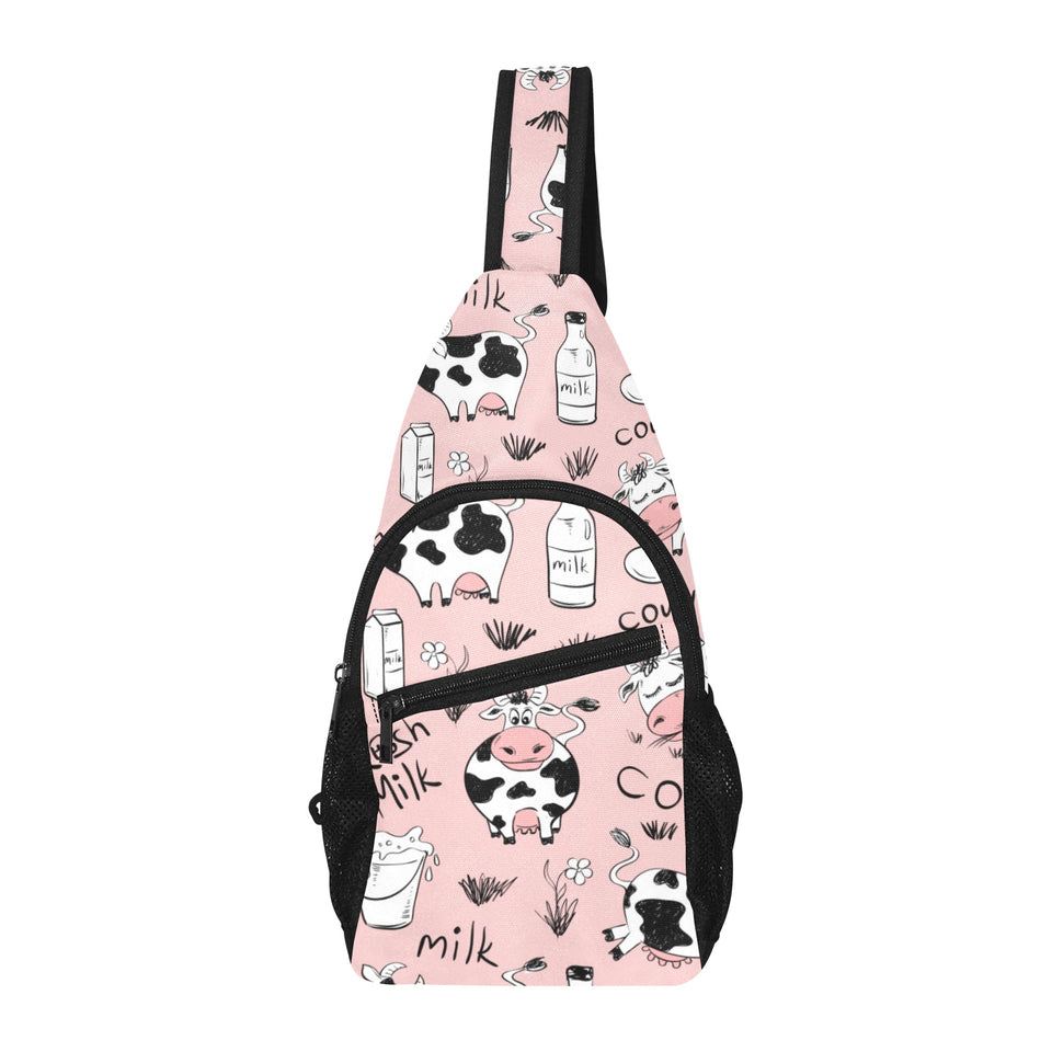 Cows milk product pink background All Over Print Chest Bag
