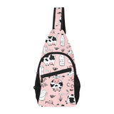 Cows milk product pink background All Over Print Chest Bag