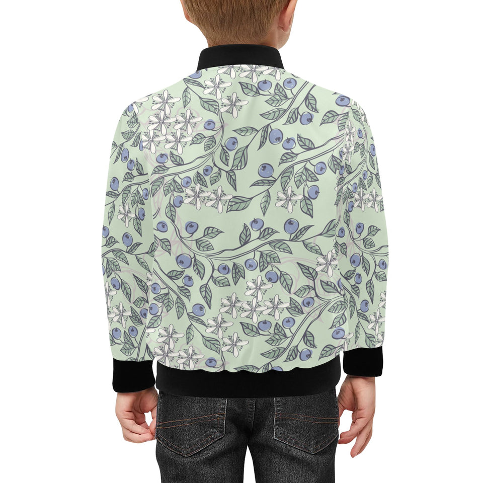 hand drawn blueberry pattern Kids' Boys' Girls' Bomber Jacket
