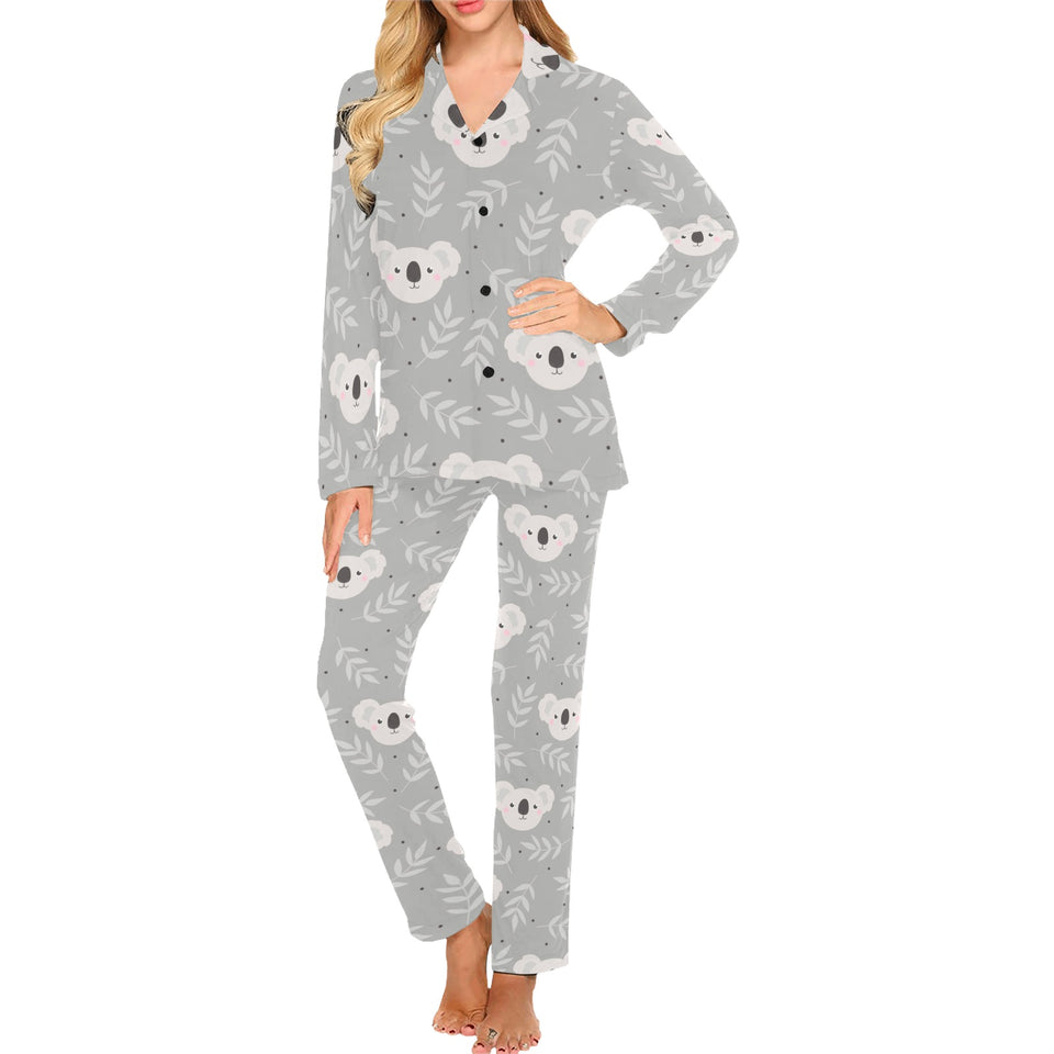 Cute koala leaves pattern Women's Long Pajama Set