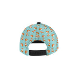 Fox pattern blue b ackground All Over Print Snapback Cap