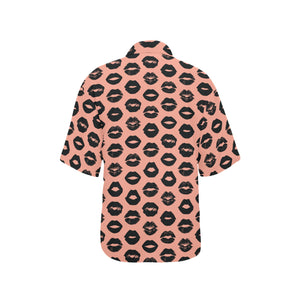 Lips Pattern Print Design 02 Women's All Over Print Hawaiian Shirt