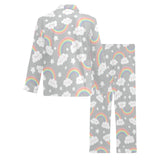 Cute rainbow clound star pattern Men's Long Pajama Set