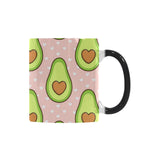 Avocado heart pink background Morphing Mug Heat Changing Mug