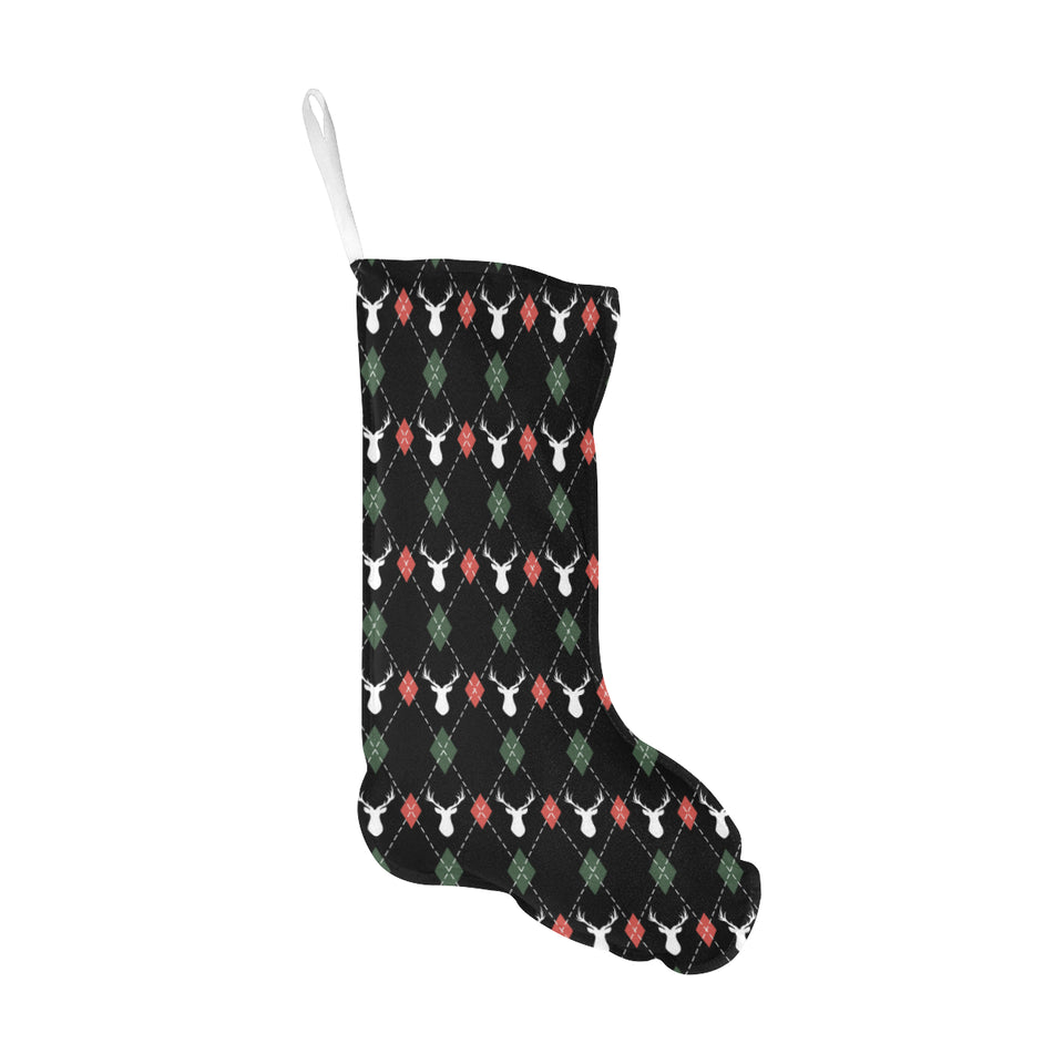 Deer Christmas new year pattern argyle Christmas Stocking