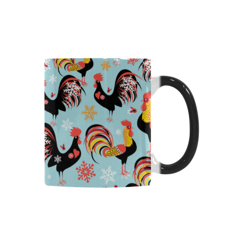 Rooster chicken cock snowfalke Morphing Mug Heat Changing Mug
