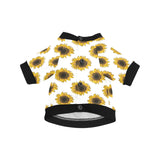 sunflowers design pattern All Over Print Pet Dog Round Neck Fuzzy Shirt