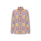 Bread Toast Pattern Print Design 05 Women's Long Sleeve Polo Shirt