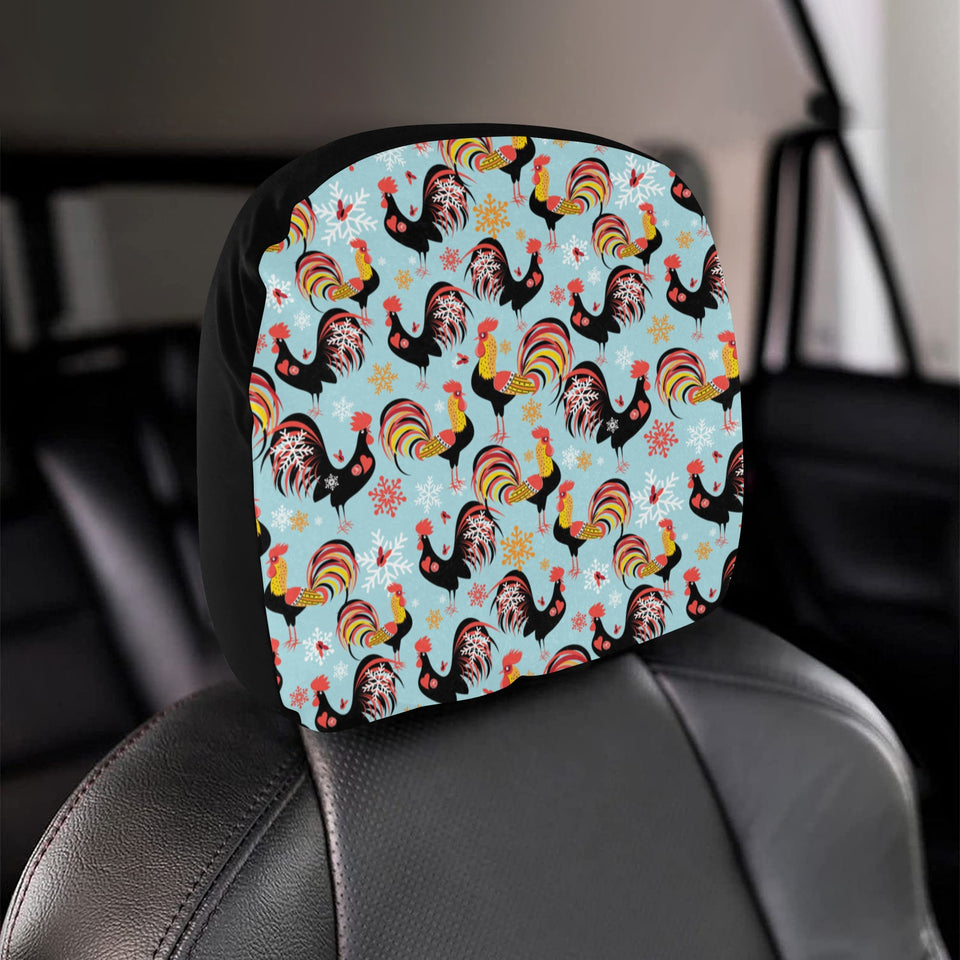Rooster chicken cock snowfalke Car Headrest Cover