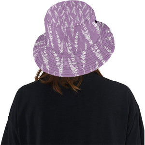 Lavender flowers purple pattern Unisex Bucket Hat