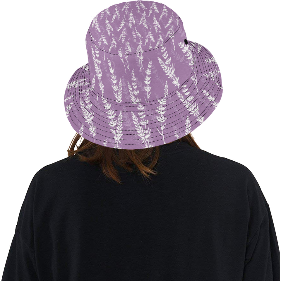 Lavender flowers purple pattern Unisex Bucket Hat