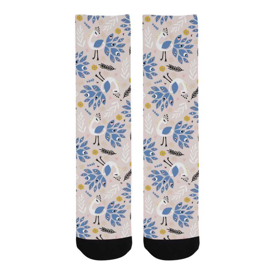 Cute peacock pattern Crew Socks
