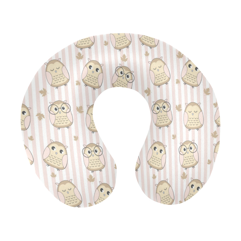 cute owl leaf U-Shaped Travel Neck Pillow