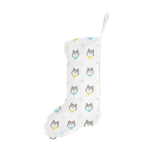 Cute Siberian Husky pattern Christmas Stocking