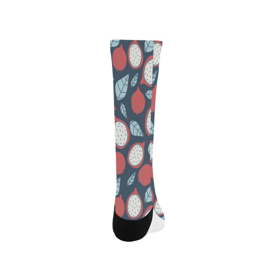 dragon fruits dark blue background Crew Socks