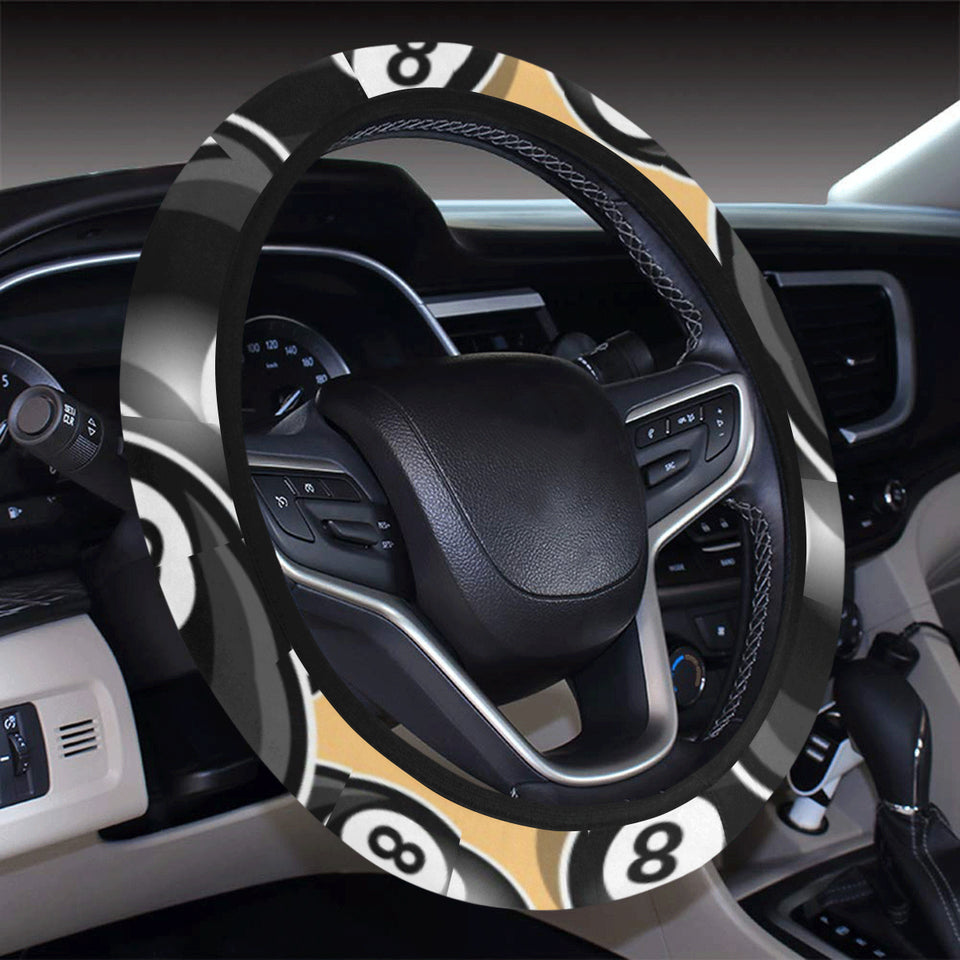 Billiard Ball Pattern Print Design 04 Car Steering Wheel Cover
