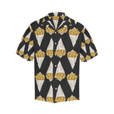 French fries dark background Men's All Over Print Hawaiian Shirt